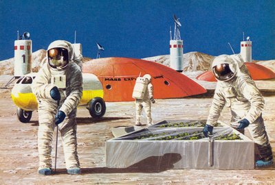 1970年代に想像された、火星で働く男性 作： English School